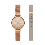 Anita Lille Three-Hand Rose Gold Stainless Steel Mesh Watch Set