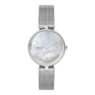 Karolina Solar-Powered Silver-Tone Steel Mesh Watch