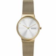 Freja Two-Hand Gold Stainless Steel Mesh Watch