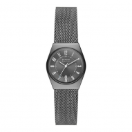 Grenen Lille Three-Hand Date Charcoal Stainless Steel Mesh Watch