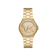 Lennox Pavé Logo Gold-Tone Logo Watch