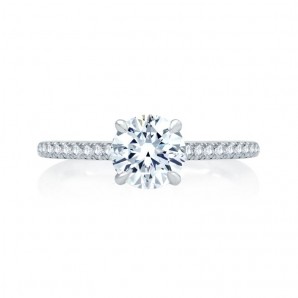 14K White Gold 0.23Ctw Semi Mount With 1.25Ct Head.