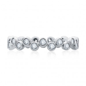 14K White Gold Semi Mount Diamond Wedding Band