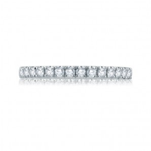14K White Gold Semi Mount Diamond Wedding Band
