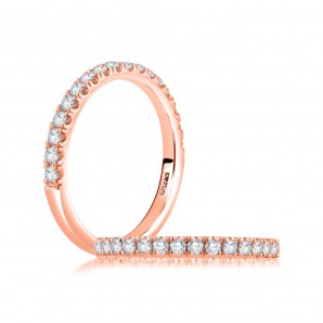 14K Rose Gold Semi Mount Diamond Wedding Band