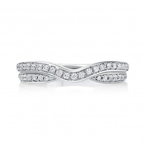 14K White Gold Semi Mount Diamond Wedding Band