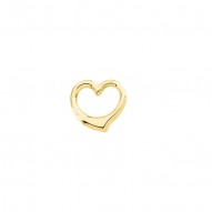 14K Yellow 12.25x12.5mm Heart Chain Slide