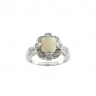Opal & Diamond Accented Ring