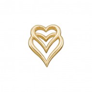 14K Yellow Double Heart Pendant Slide