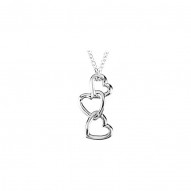 14K Yellow Linked Hearts Pendant