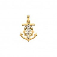Two Tone Mariners Cross Pendant -50030649