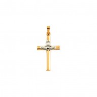 Two Tone Claddagh Cross Pendant -50031234