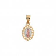 Tricolor Lady Of Guadalupe Oval Pendant -50032223