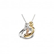 Tri-Color Embraced by the Heart™ Family Necklace
