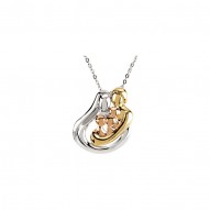 Tri-Color Embraced by the Heart™ Family Necklace