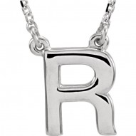 14kt Yellow Letter "A" Block Initial 16" Necklace