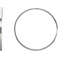 Sterling Silver 45mm Endless Hoop Tube Earrings
