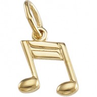 14K Yellow Musical Note Charm