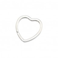 Sterling Silver 34x33.3mm Heart Shaped Split Key Ring