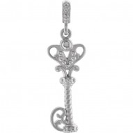 Sterling Silver Vintage-Style Key 18" Necklace