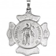 Sterling Silver 16.75mm St. Florian Pendant