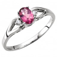 Pink Tourmaline & Diamond Accented Ring