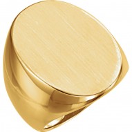 14K Yellow 27x19mm Oval Signet Ring