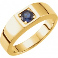 14K Yellow Sapphire Men-s Ring