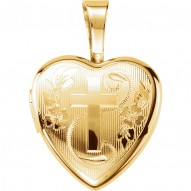 Sterling Silver Cross Heart Locket