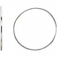 Sterling Silver 51mm Endless Hoop Tube Earrings