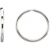Sterling Silver 15mm Endless Hoop Tube Earrings