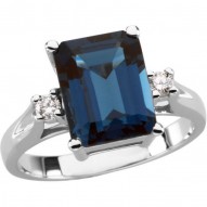 London Blue Topaz & Diamond Accented Ring