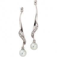 14K White Freshwater Cultured Pearl & .07 CTW Diamond Earrings