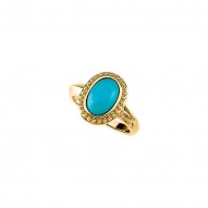 Turquoise Granulated Design Ring