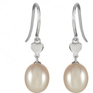 14K White Freshwater Cultured Pearl Dangle Earrings