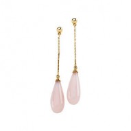 14K Yellow Pink Opal Earrings