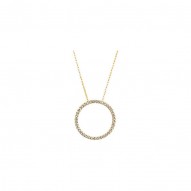 14K White 1 CTW Diamond Circle 18" Necklace