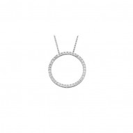 14K Yellow 1 CTW Diamond Circle 18" Necklace