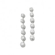14K White 1 CTW Diamond Linear Earrings