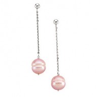 Sterling Silver Freshwater Cultured Pink Pearl Earrings