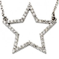 14K White 1/4 CTW Diamond Star 16" Necklace