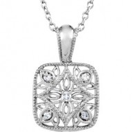 Sterling Silver .05 CTW Diamond Accented 18" Necklace