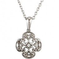 Sterling Silver .03 CTW Diamond 18" Necklace
