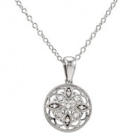 Sterling Silver .05 CTW Diamond 18" Necklace