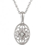 Sterling Silver .03 CTW Diamond 18" Necklace