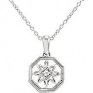Sterling Silver .02 CTW Diamond 18" Necklace