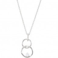14K White .04 CTW Diamond Circle 18" Necklace
