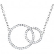 14K White 1/3 CTW Black & White Diamond Circle 18" Necklace