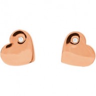 Diamond Accented Heart Earrings