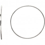Sterling Silver 53mm Endless Hoop Tube Earrings
